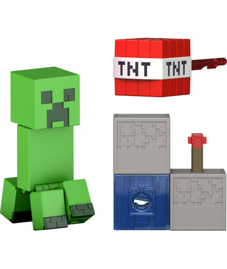 Figura Articulada Creeper con Accesorios TNT - Minecraft 8cm