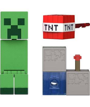 Figura Articulada Creeper con Accesorios TNT - Minecraft 8cm