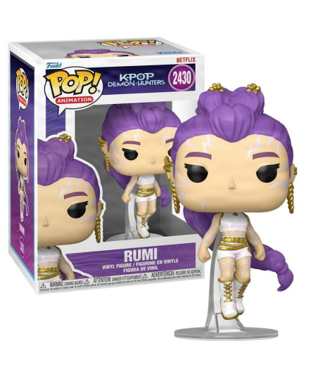 Figura Funko Pop Rumi 2430 - K-Pop Demon Hunters - La Estrella de Pelo Morado