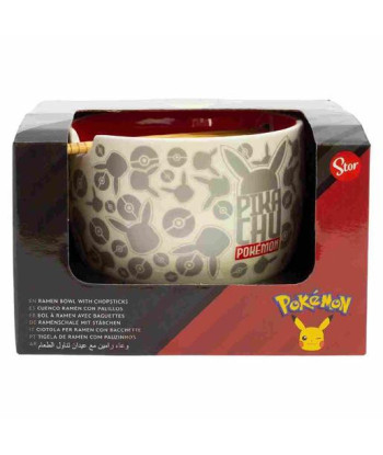 Cuenco Ramen con palillos en caja - Pokémon Metal Meltdown