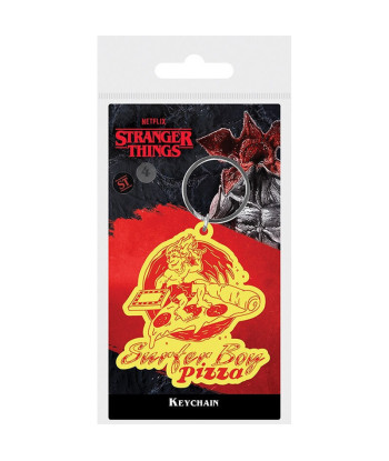Llavero De Goma Stranger Things 4 Surfer Boy Pizza