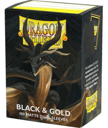 Fundas Standard Matte Black & Gold (100) - Dragon Shield