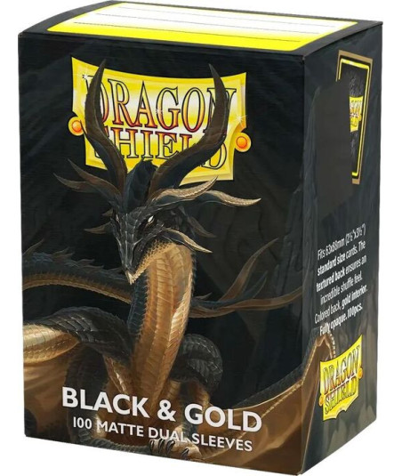Fundas Standard Matte Black & Gold (100) - Dragon Shield