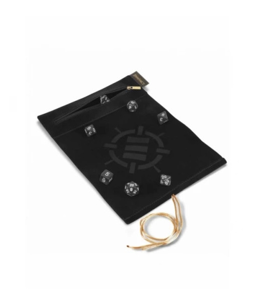 Estuche “Roll on a Scroll con Juego de 7 Dados Acrílicos (Negro) - Enhance Gaming