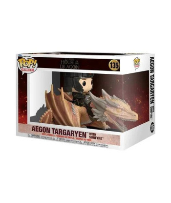 Figura Funko Pop Aegon Targaryen con Fuegoso (Rides) 135 - La Casa del Dragón - El Rey Coronado
