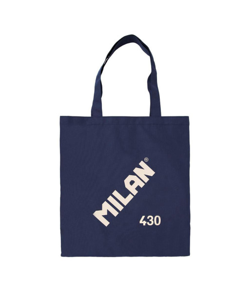 Bolsa de tela tote bag color azul marino serie 1918