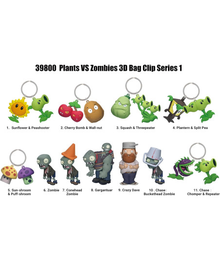 LLAVERO SORPRESA - PLANTAS VS ZOMBIES (1 Unidad)
