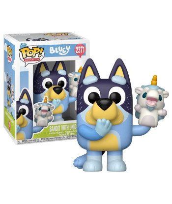 Figura Funko Pop Bandit con Unicornio 2371 - Bluey - Las Bromas de Papá