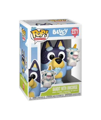 Figura Funko Pop Bandit con Unicornio 2371 - Bluey - Las Bromas de Papá