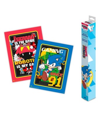 Set de 2 pósters de Sonic 38x52 cm