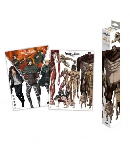 Set de 2 pósteres Attack on Titan 38x52 cm