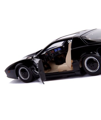 Réplica Jada KITT con Luces Hollywood Rides - El Coche Fantástico - El Coche Inteligente que Ilumina tu Colección Metal 1:24