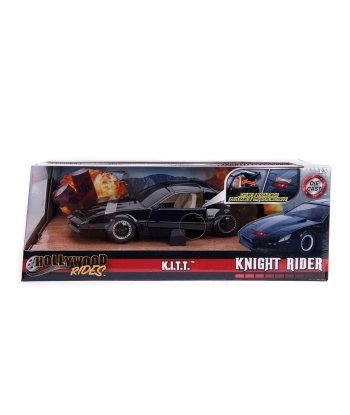 Réplica Jada KITT con Luces Hollywood Rides - El Coche Fantástico - El Coche Inteligente que Ilumina tu Colección Metal 1:24