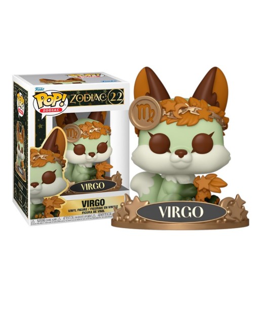 Figura Funko Pop Virgo 22 - Zodiac Horóscopo - Zorrito Verde con Corona de Hojas y Medallón Virgo