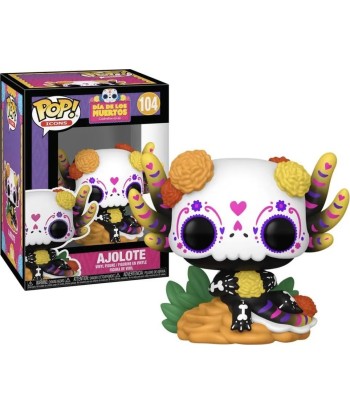 Figura Funko Pop Ajolote 104 - Día de los Muertos - Ajolote Calavera con Flores de Cempasúchil