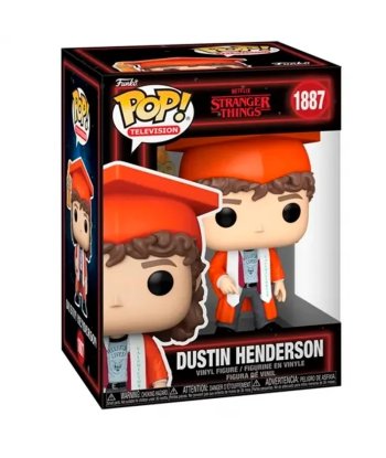 Figura Funko Pop Dustin Henderson 1887 - Stranger Things - Dustin Graduado con Birrete y Estola Valedictorian