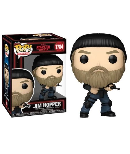 Figura Funko Pop Jim Hopper 1784 - Stranger Things - Hopper con Gorro, Barba y Equipo Táctico