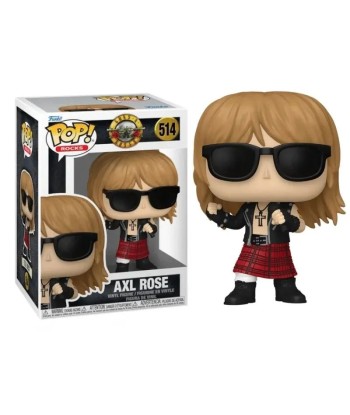 Figura Funko Pop Axl Rose 514 - Guns N’ Roses - Axl con Gafas de Sol, Chaqueta de Cuero y Falda Escocesa