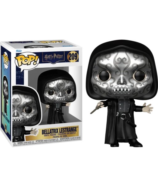 Figura Funko Pop Bellatrix Lestrange 209 - Harry Potter - Bellatrix con Capucha y Máscara Plateada de Mortífago