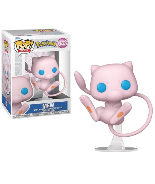 Figura Funko Pop Mew 643 - Pokémon - En Pose Flotante con Soporte Transparente