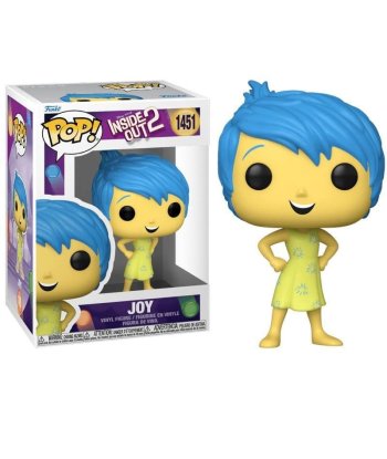Figura Funko Pop Joy 1451 - Inside Out 2 - Alegría con Pelo Azul y Vestido Verde Lima
