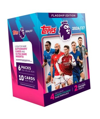 Value Box Premier League Flagship 26/27 Topps - Cartas de Fútbol Exclusivas