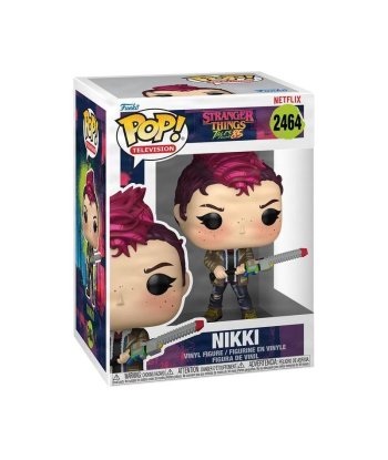 Figura Funko Pop Nikki 2464 - Stranger Things: Tales from '85 - Pelo Fucsia, Chaqueta Militar y Arma Motosierra