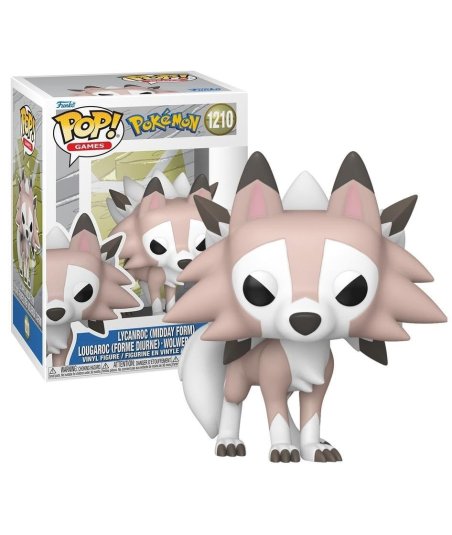 Figura Funko Pop Lycanroc Midday Form 1210 - Pokémon - Lycanroc Forma Diurna a Cuatro Patas con Melena Rocosa