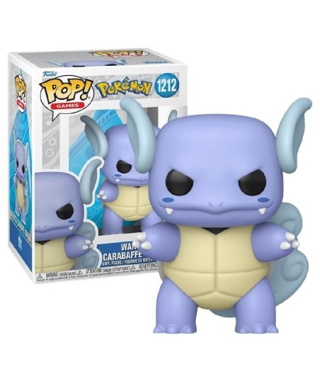 Figura Funko Pop Wartortle 1212 - Pokémon - Wartortle con Caparazón, Orejas y Cola de Plumas