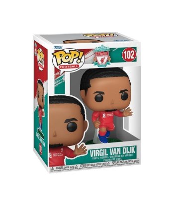 Figura Funko Pop Virgil van Dijk 102 - Liverpool FC - Con la Primera Equipación Roja y el Dorsal 4