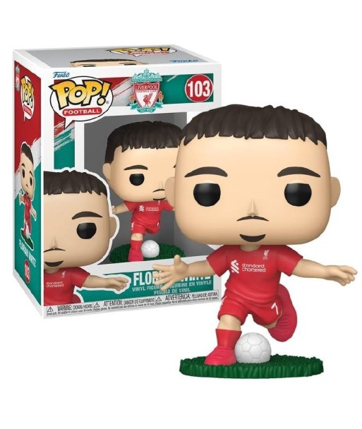 Figura Funko Pop Florian Wirtz 103 - Liverpool FC - Conduciendo el Balón con la Equipación Roja y el Dorsal 7