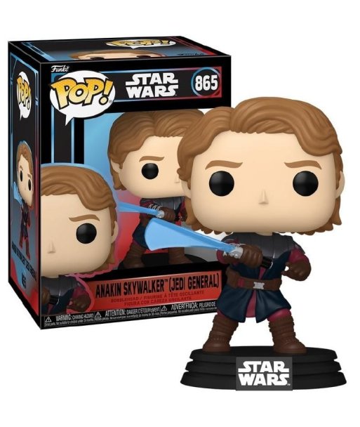 Figura Funko Pop Anakin Skywalker Jedi General 865 - Star Wars - Bobblehead con Sable de Luz Azul y Peana