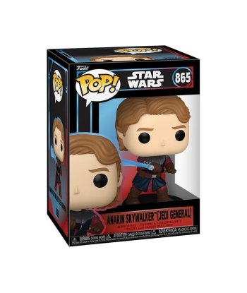 Figura Funko Pop Anakin Skywalker Jedi General 865 - Star Wars - Bobblehead con Sable de Luz Azul y Peana