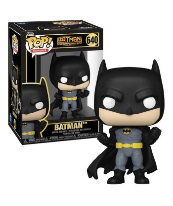 Figura Funko Pop Batman 640 - Batman Incorporated - Traje Gris Clásico con Capa Negra y Cinturón Amarillo