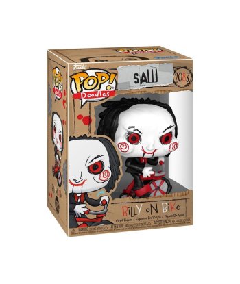 Figura Funko Pop Billy on Bike 2083 - Saw - Muñeco Billy en Triciclo Rojo Estilo Doodles