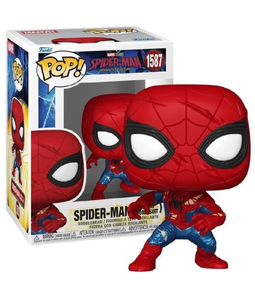 Figura Funko Pop Spider-Man No Way Home 1587 - Spider-Man: Brand New Day - Traje Desgastado en Pose de Combate