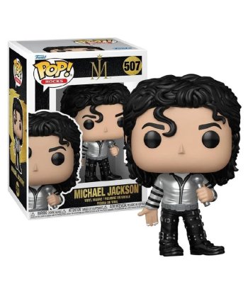 Figura Funko Pop Michael Jackson Bad Tour 507 - Michael Jackson - Chaqueta Plateada, Micrófono y Botas con Hebillas