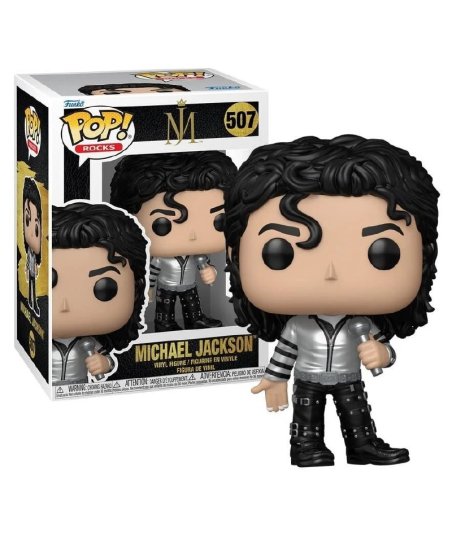 Figura Funko Pop Michael Jackson Bad Tour 507 - Michael Jackson - Chaqueta Plateada, Micrófono y Botas con Hebillas