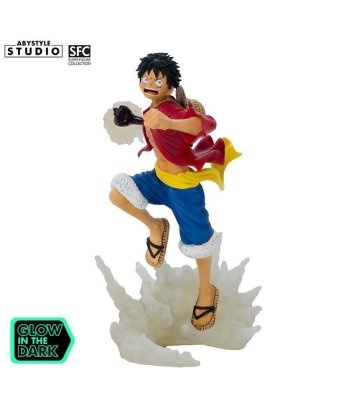 Figura Abystyle Luffy SFC Glow in the Dark - One Piece - Puñetazo Brillante en Pleno Salto 16cm