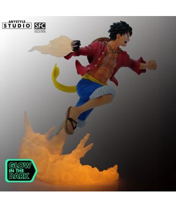 Figura Abystyle Luffy SFC Glow in the Dark - One Piece - Puñetazo Brillante en Pleno Salto 16cm