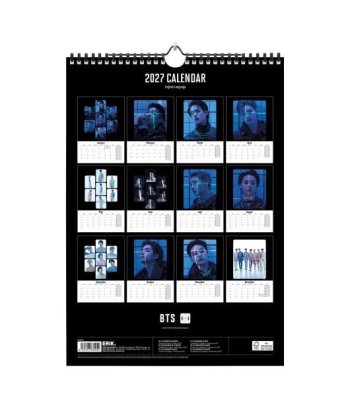 Calendario 2027 BTS A3 - K-Pop - 12 Meses con Fotos del Grupo para tu Pared