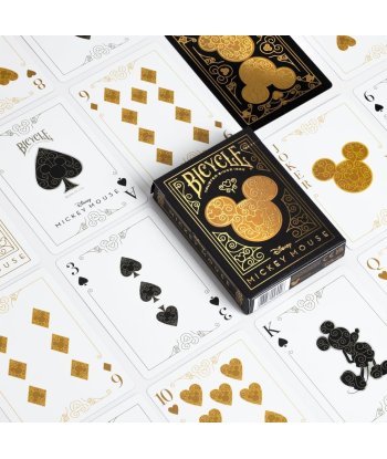 Juego de mesa Baraja Bicycle Disney Mickey Mouse Black & Gold - Elegancia Negra y Dorada para Coleccionistas