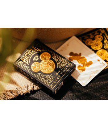 Juego de mesa Baraja Bicycle Disney Mickey Mouse Black & Gold - Elegancia Negra y Dorada para Coleccionistas