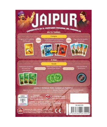 Juego de mesa Jaipur - Duelo de Mercaderes por el Favor del Maharajá (2 jugadores)