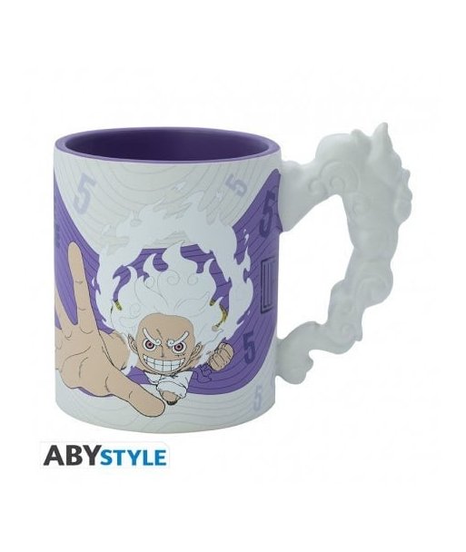 Taza 3D Luffy Gear 5 One Piece 460ml - Asa con Forma de Nubes del Nika más Desatado