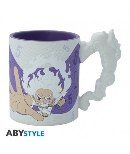 Taza 3D Luffy Gear 5 One Piece 460ml - Asa con Forma de Nubes del Nika más Desatado