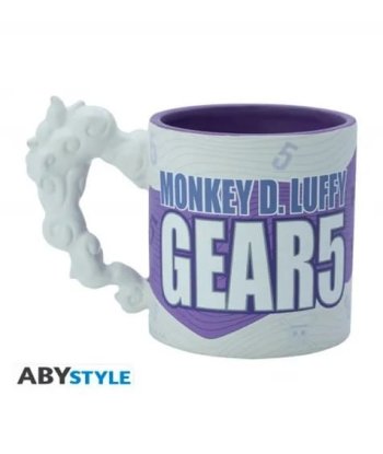 Taza 3D Luffy Gear 5 One Piece 460ml - Asa con Forma de Nubes del Nika más Desatado