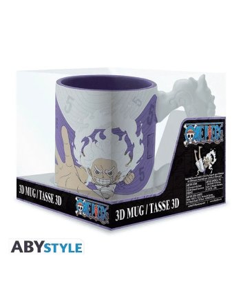 Taza 3D Luffy Gear 5 One Piece 460ml - Asa con Forma de Nubes del Nika más Desatado