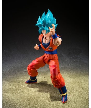 Figura Tamashii Nations S.H.Figuarts SSGS Son Goku - Dragon Ball Super - Pelo Azul y Poder Divino Articulado 15cm