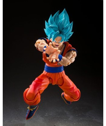 Figura Tamashii Nations S.H.Figuarts SSGS Son Goku - Dragon Ball Super - Pelo Azul y Poder Divino Articulado 15cm